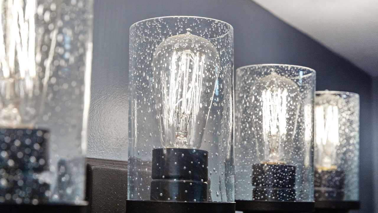 Custom bathroom lighting installation